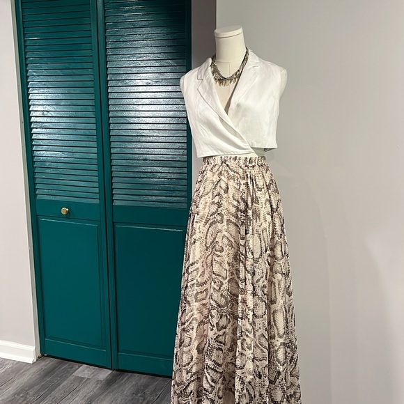 Zara White Sleeveless Tie-Front Crop Top vest - S - Picture 2 of 8